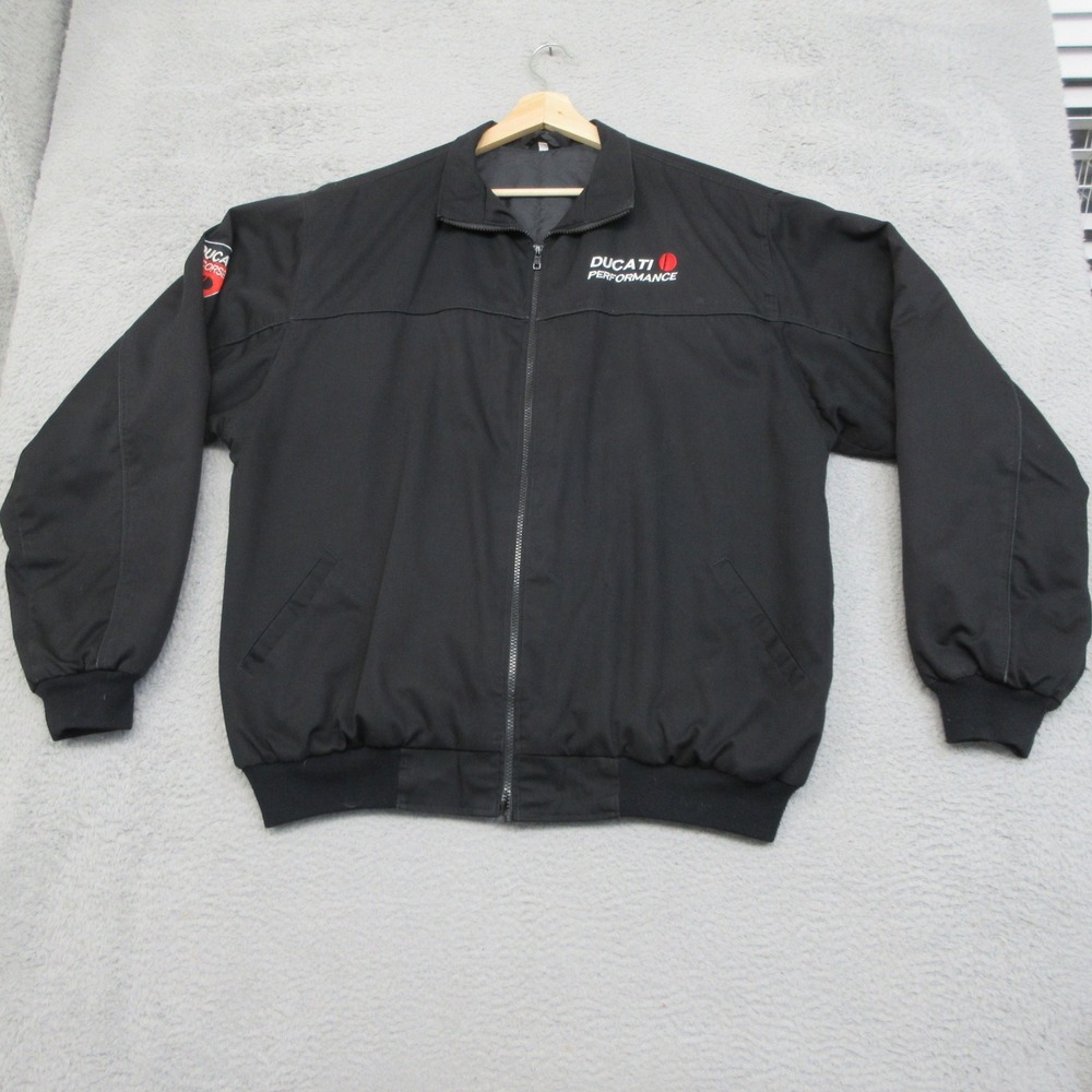 Ducati Performance Bomber Jacket Mens XXL Black Moto Racing Streetwear Biker